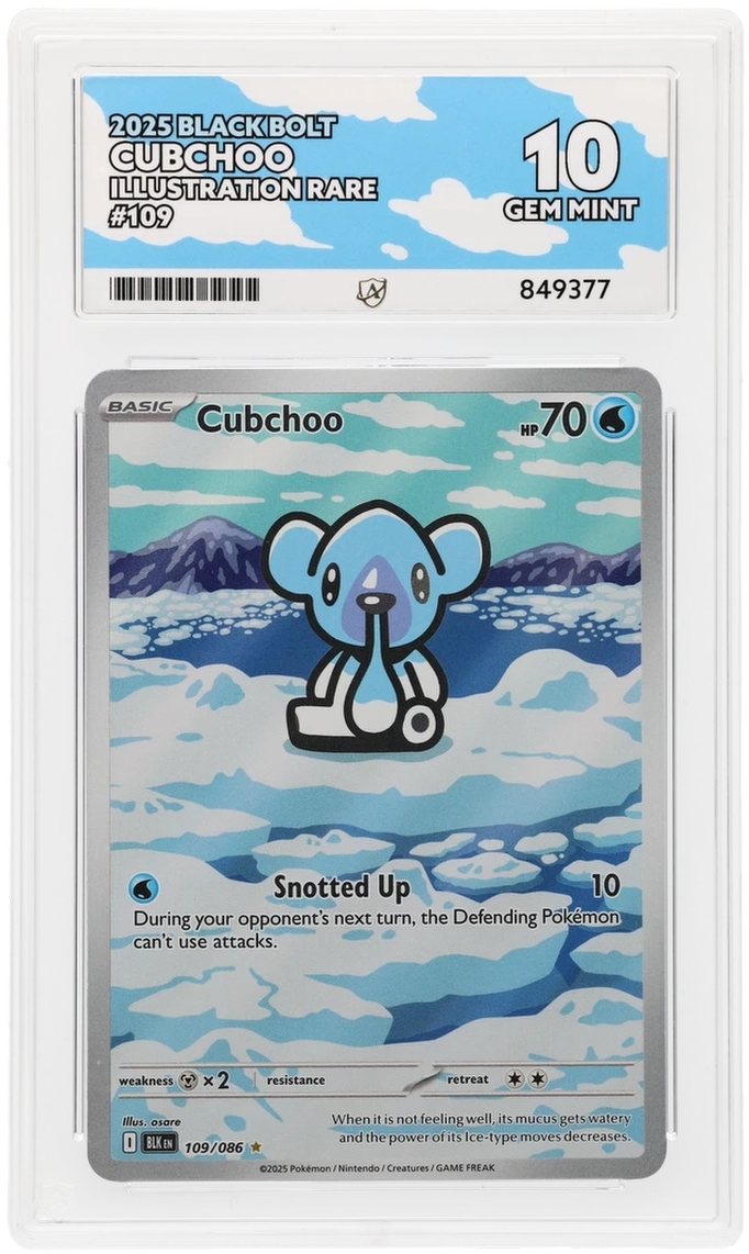 ACE 10 - Cubchoo - 109/086 - Black Bolt - Pokemon