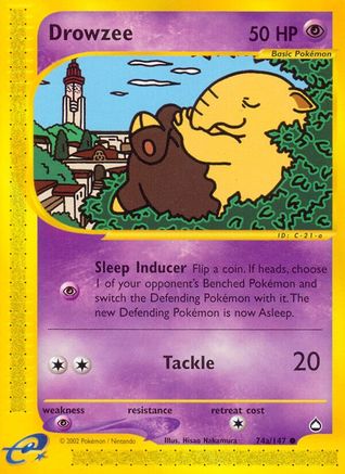 Drowzee (74a) 74/147 - Aquapolis Reverse Holofoil