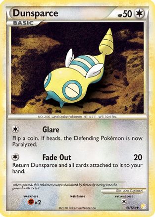 Dunsparce 41/123 - HeartGold SoulSilver Reverse Holofoil