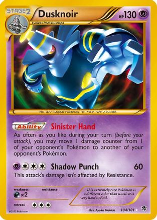 Dusknoir (104 Secret Rare) 104/101 - Plasma Blast Holofoil