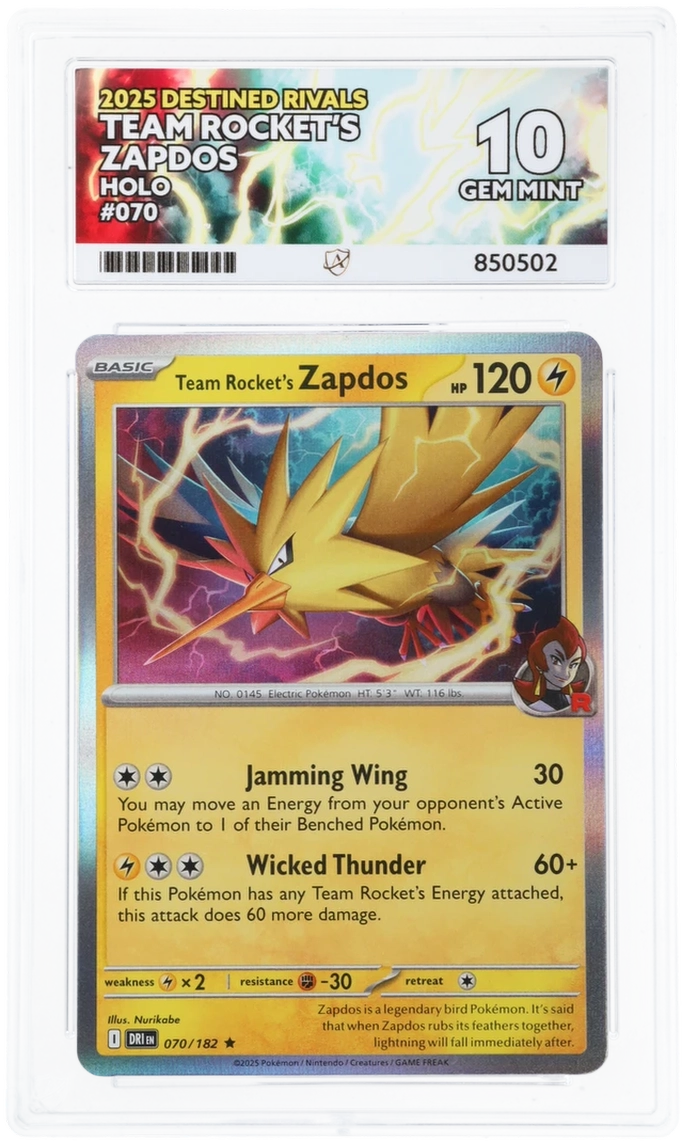 ACE 10 - Team Rocket's Zapdos - 070/182 - Destined Rivals - Pokemon