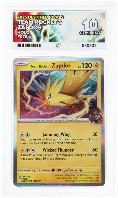 ACE 10 - Team Rocket's Zapdos - 070/182 - Destined Rivals - Pokemon