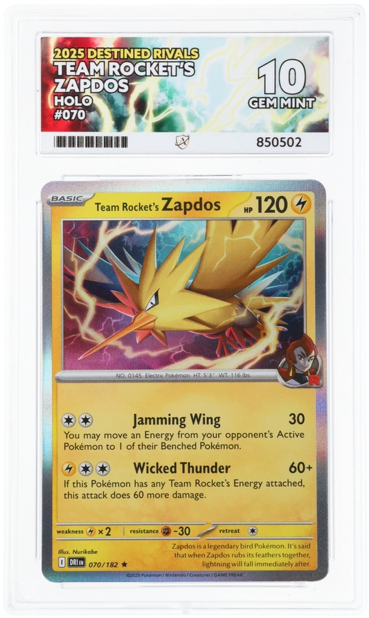 ACE 10 - Team Rocket's Zapdos - 070/182 - Destined Rivals - Pokemon