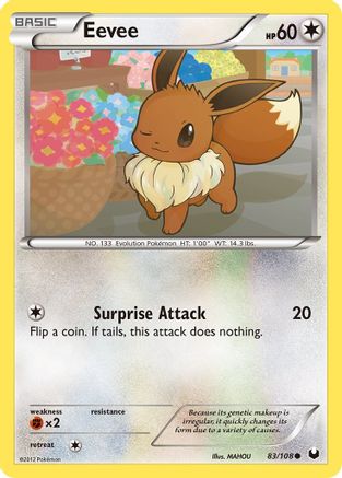 Eevee (83) 83/108 - Dark Explorers Reverse Holofoil