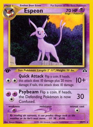 Espeon 20/75 - Neo Discovery 1st Edition
