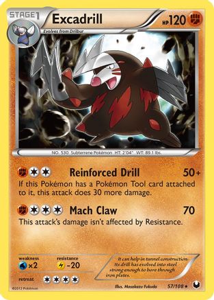 Excadrill 57/108 - Dark Explorers Reverse Holofoil