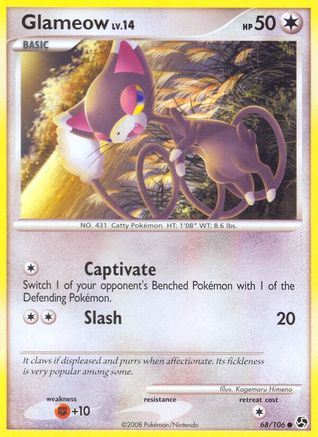 Glameow 68/106 - Great Encounters Reverse Holofoil