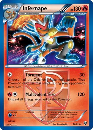 Infernape 17/135 - Plasma Storm Reverse Holofoil