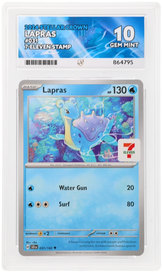 ACE 10 - Lapras - 031/142 - Stellar Crown - 7-Eleven Stamp - Pokemon