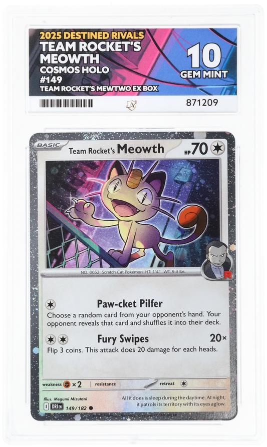ACE 10 - Team Rocket's Meowth - 149/182 - Destined Rivals - Team Rocket's Mewtwo ex Box - Pokemon