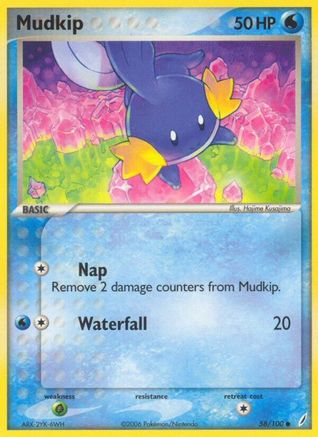 Mudkip 58/100 - Crystal Guardians Reverse Holofoil