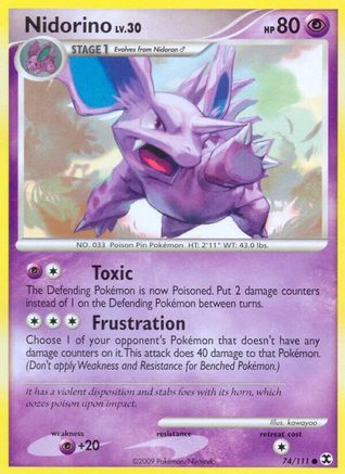 Nidorino 74/111 - Rising Rivals Reverse Holofoil