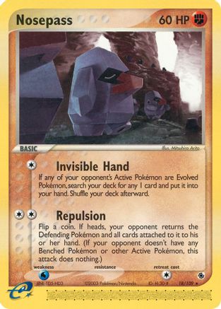 Nosepass 18/109 - Ruby & Sapphire Reverse Holofoil