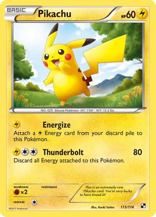 Pikachu 115/114 - Black & White Holofoil