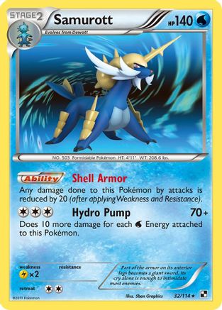 Samurott 32/114 - Black & White Holofoil