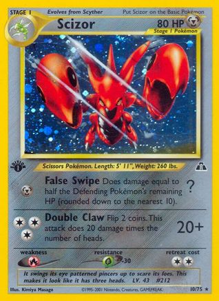 Scizor 10/75 - Neo Discovery 1st Edition Holofoil