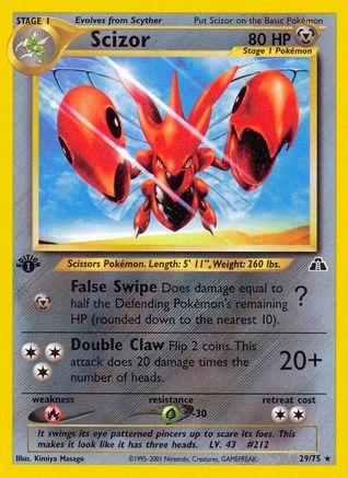 Scizor 29/75 - Neo Discovery 1st Edition