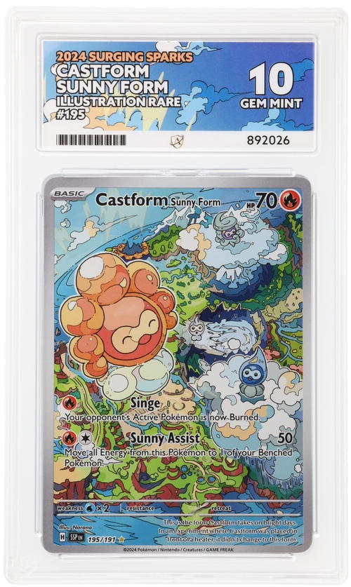 ACE 10 - Castform Sunny Form - 195/191 - Surging Sparks - Pokemon