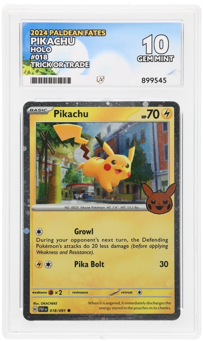 ACE 10 - Pikachu - 018/091 - Paldean Fates - Trick or Trade - Pokemon