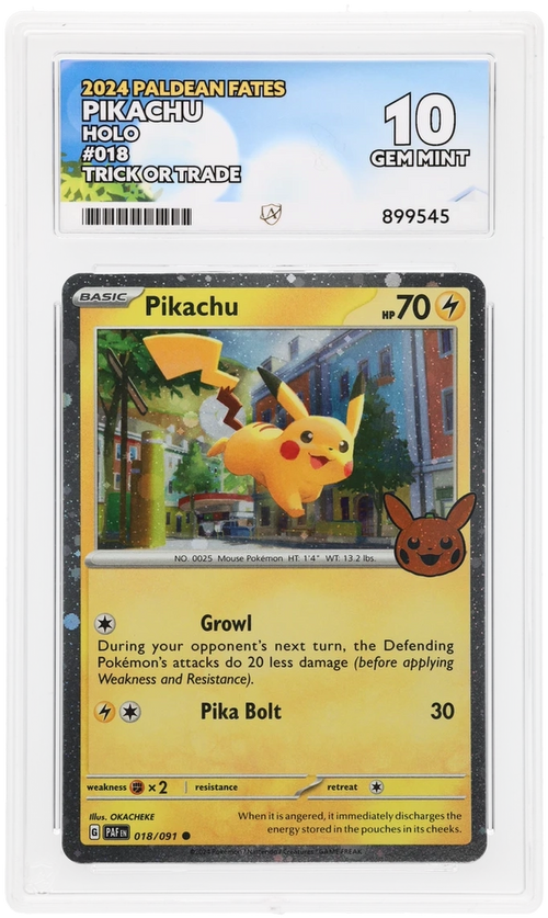 ACE 10 - Pikachu - 018/091 - Paldean Fates - Trick or Trade - Pokemon