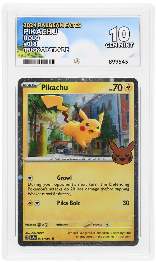 ACE 10 - Pikachu - 018/091 - Paldean Fates - Trick or Trade - Pokemon