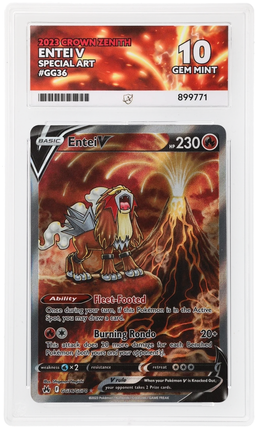 ACE 10 - Entei V - GG36/GG70 - Crown Zenith - Pokemon