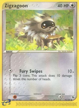 Zigzagoon 79/109 - Ruby and Sapphire Reverse Holofoil