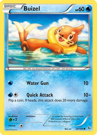 Buizel 28/106 - XY  Flashfire Reverse Holofoil