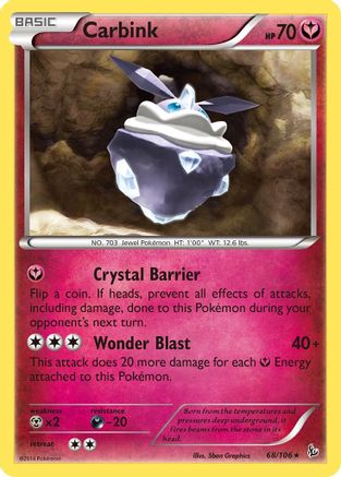 Carbink 68/106 - XY  Flashfire Reverse Holofoil