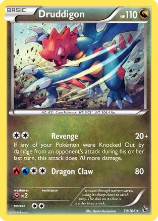 Druddigon 70/106 - XY  Flashfire Holofoil