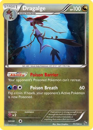 Dragalge 71/106 - XY  Flashfire Reverse Holofoil