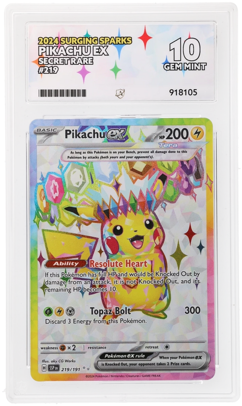ACE 10 - Pikachu ex - 219/191 - Surging Sparks - Pokemon