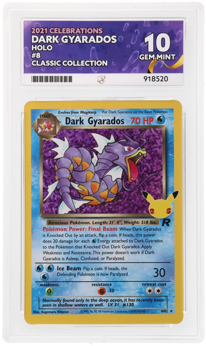 ACE 10 - Dark Gyarados - 8/82 - Celebrations - Classic Collection - Pokemon