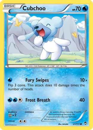 Cubchoo 21/111 - XY  Furious Fists Reverse Holofoil