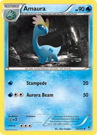 Amaura 25/111 - XY  Furious Fists Reverse Holofoil