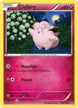 Clefairy (69) 69/111 - XY  Furious Fists Reverse Holofoil