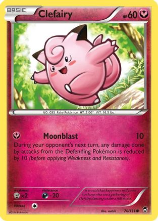 Clefairy (70) 70/111 - XY  Furious Fists Reverse Holofoil