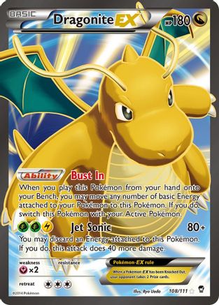 Dragonite EX (108 Full Art) 108/111 - XY  Furious Fists Holofoil