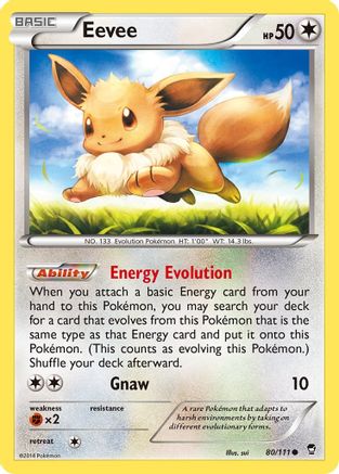 Eevee 80/111 - XY  Furious Fists Reverse Holofoil