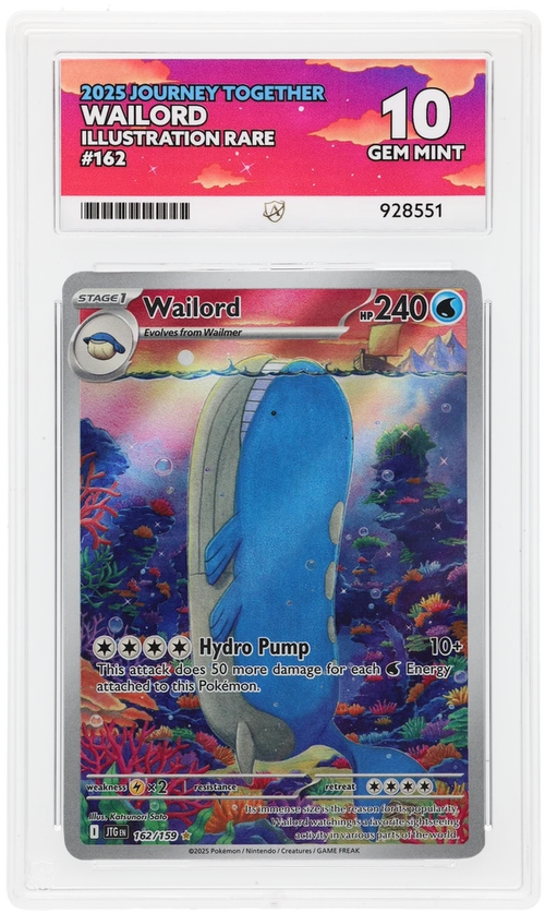 ACE 10 - Wailord - 162/159 - Journey Together - Pokemon