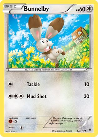 Bunnelby 87/119 - XY  Phantom Forces Reverse Holofoil