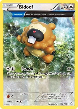 Bidoof (Alpha) 117/160 - XY  Primal Clash Reverse Holofoil
