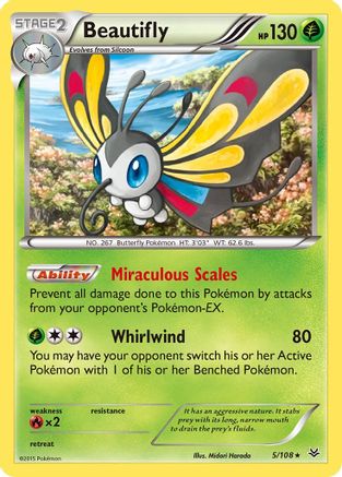 Beautifly 5/108 - XY  Roaring Skies Holofoil