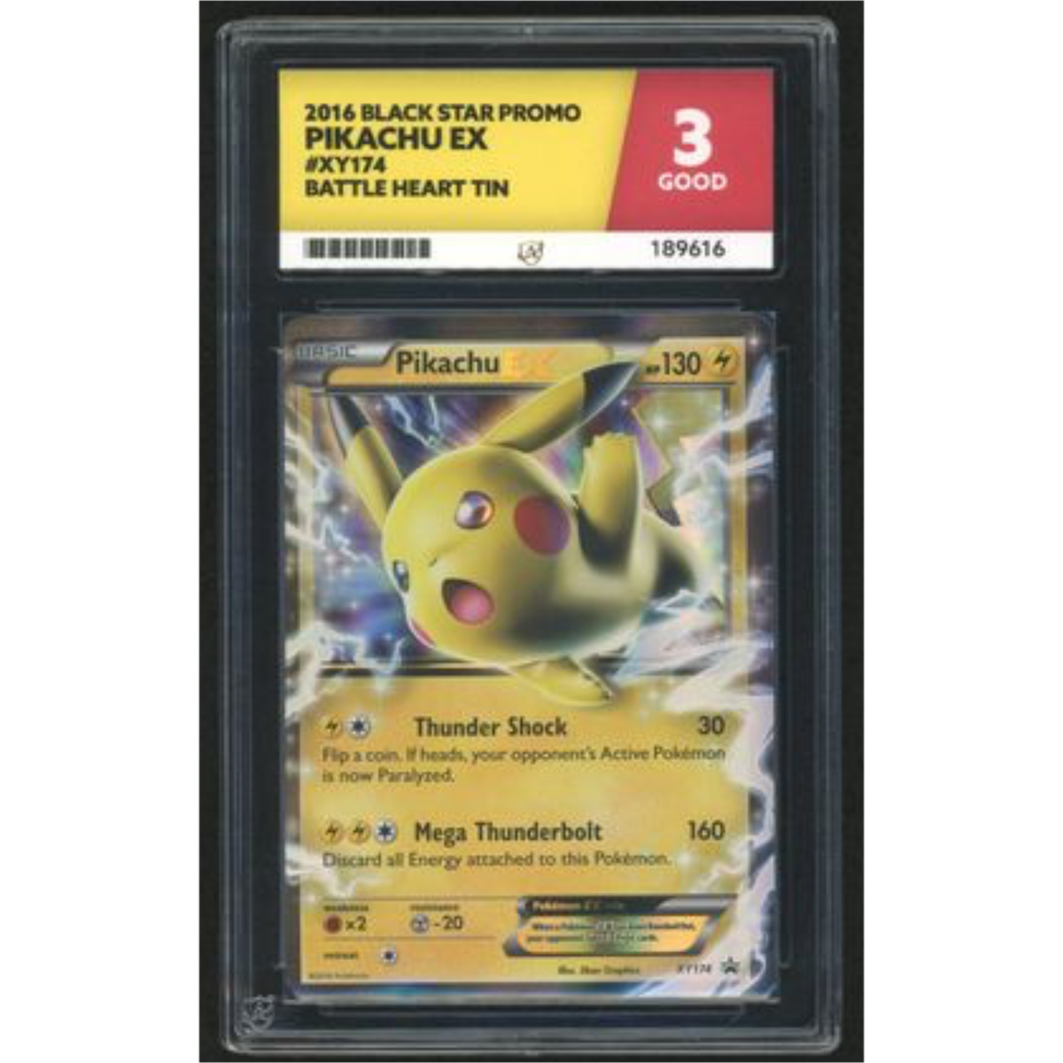 Pikachu EX XY174 - 2016 Black Star Promo Battle Heart Tin - ACE 3