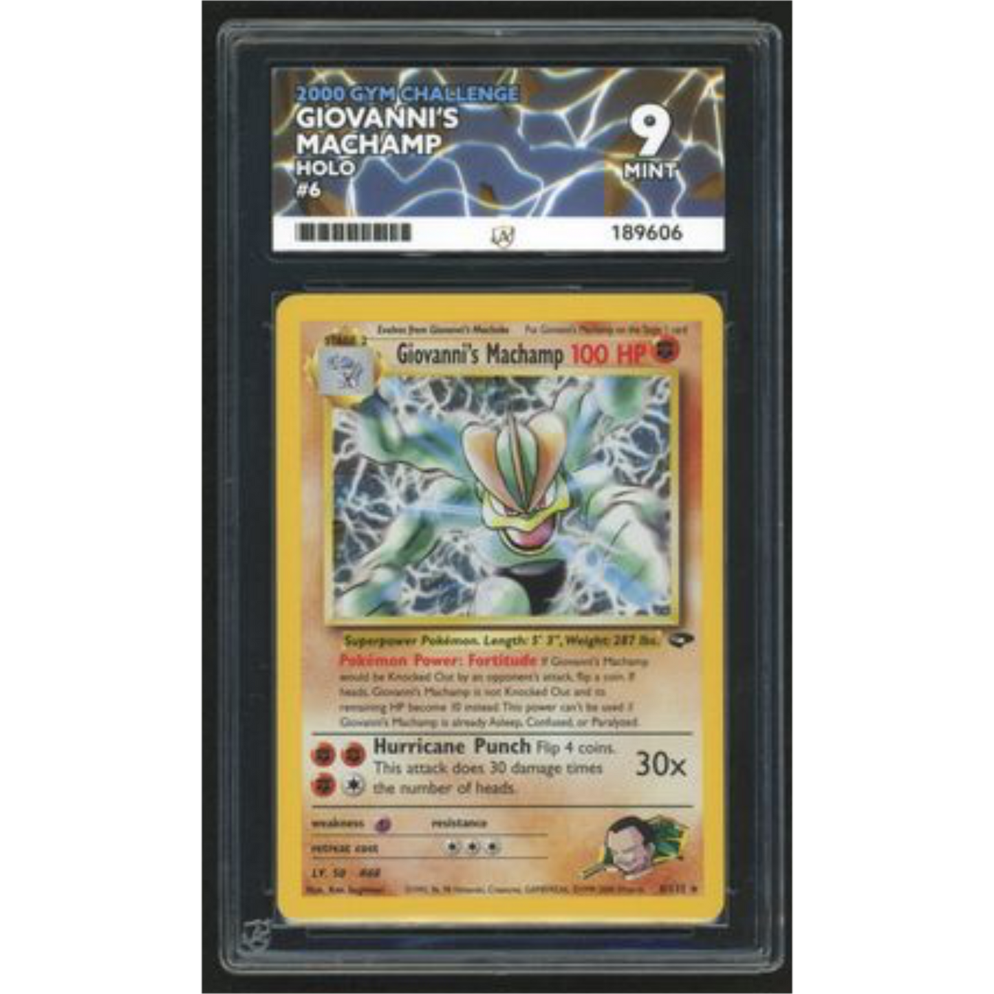 Giovanni's Machamp Holo 6 - 2000 Gym Challenge - ACE 9