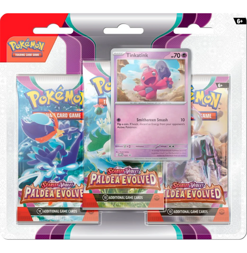 3 Pack Blister - Paldea Evolved - Tinkatink or Varoom