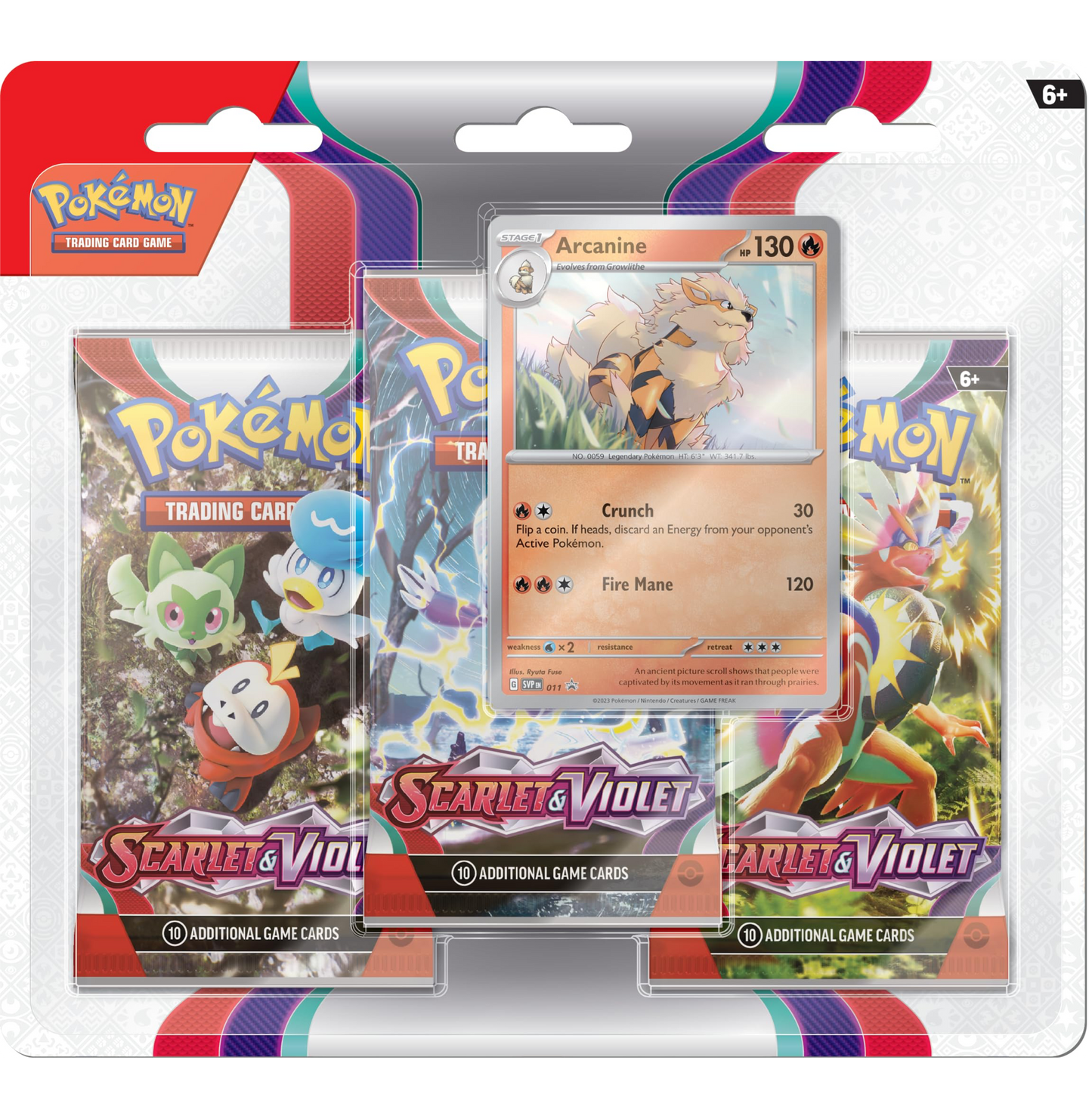 3 Pack Blister (Arcanine & Dondozo) - Scarlet & Violet Base