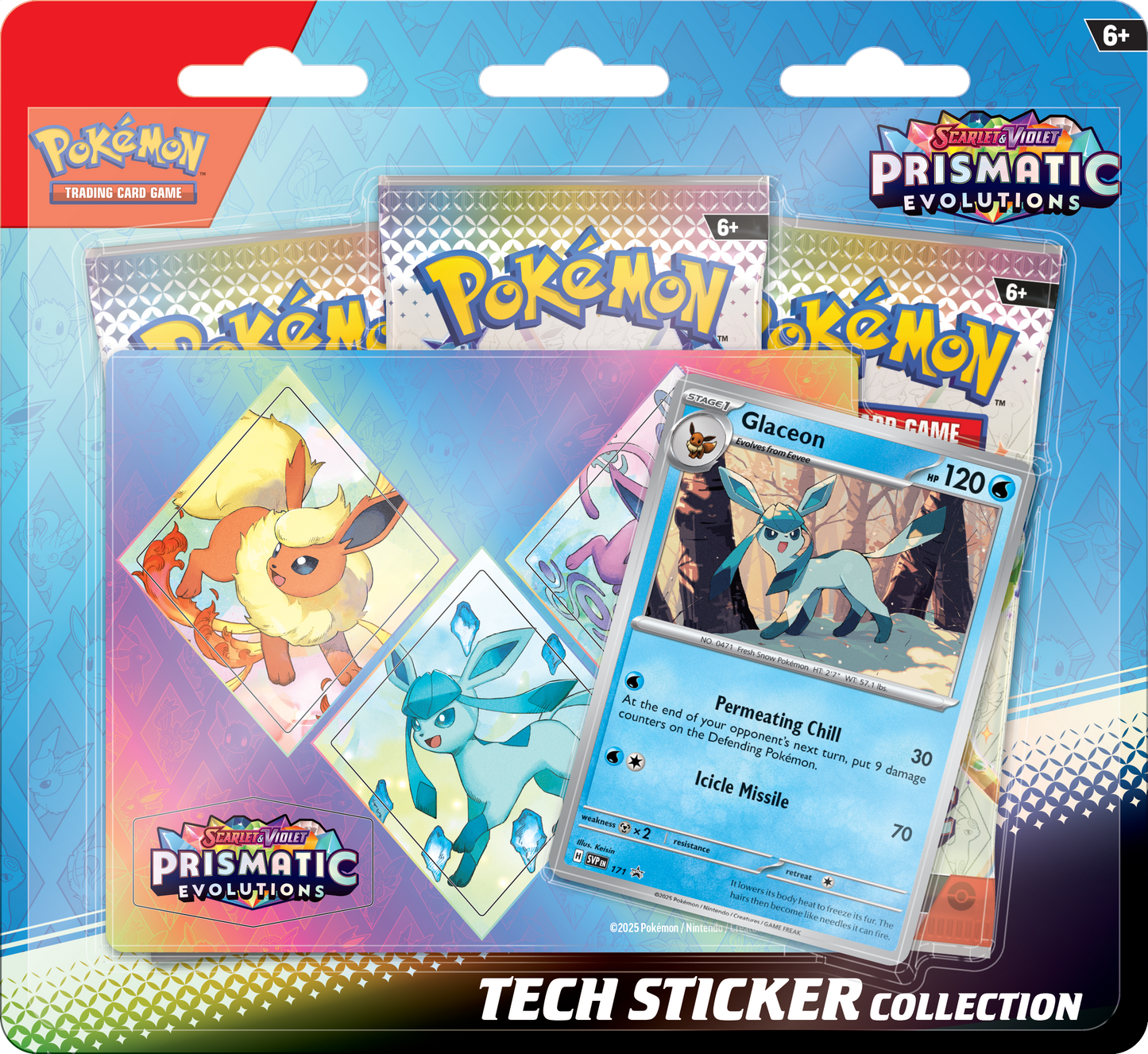 Prismatic Evolutions Tech Sticker Collection – Leafeon/Glaceon/Sylveon