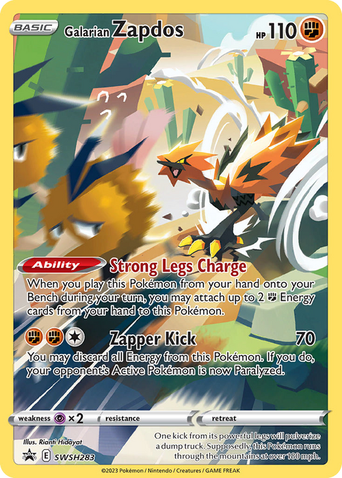Galarian Zapdos SWSH283/307 - SWSH Black Star Promos Holofoil