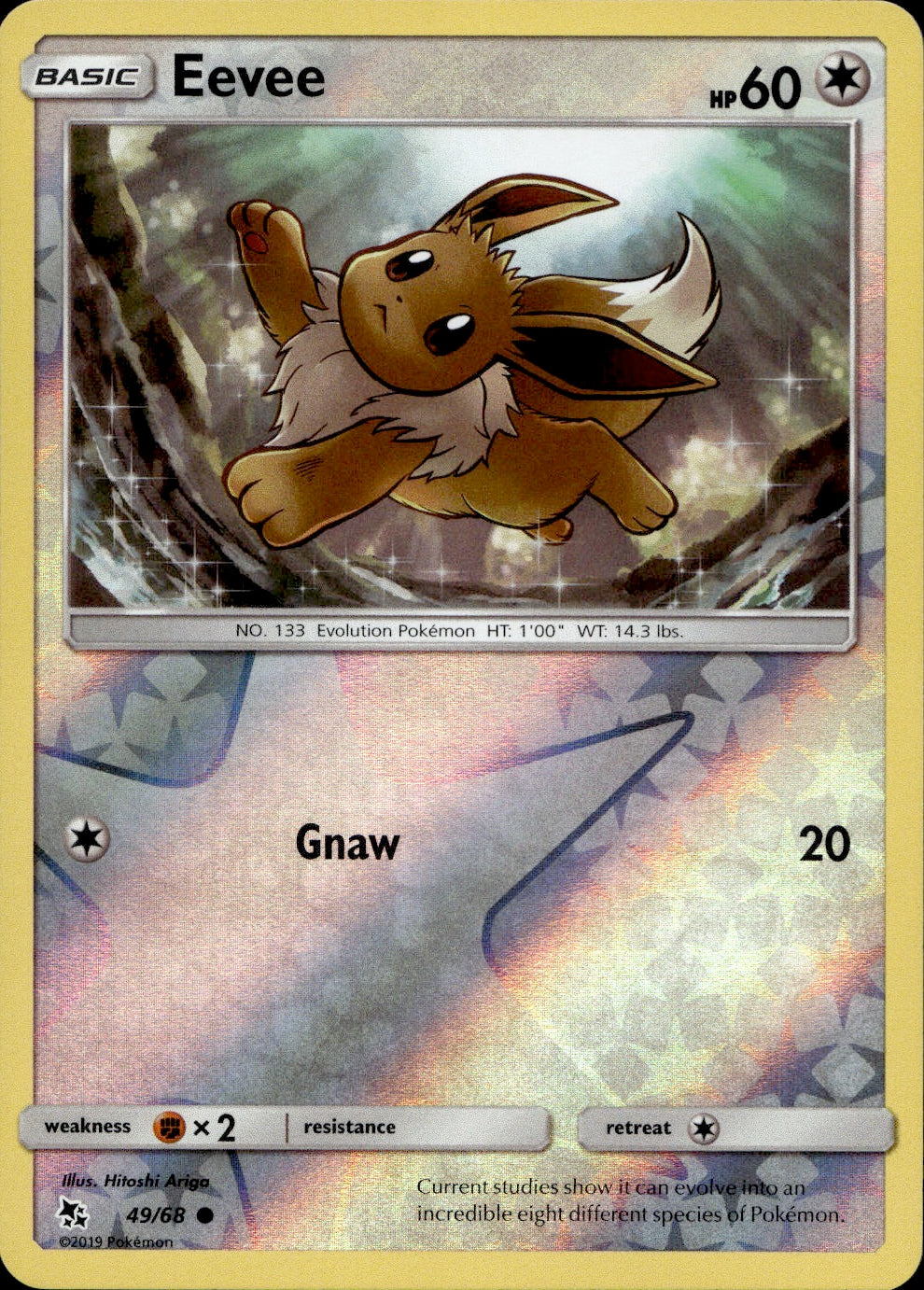 Eevee (49) 49/68 - Hidden Fates Reverse Holofoil
